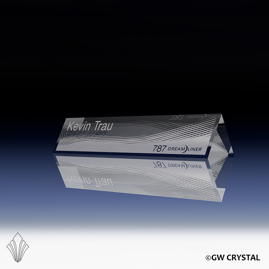 Triangular Crystal Desk Nameplates